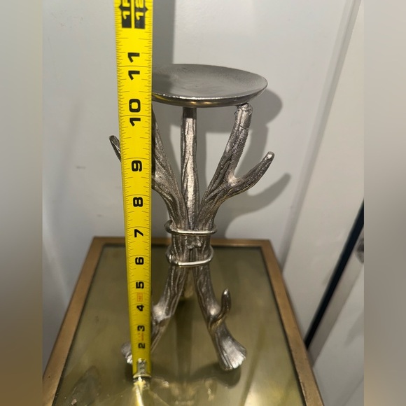 Silver Twig or Antler Candlestick Candle Holder - Picture 5 of 8